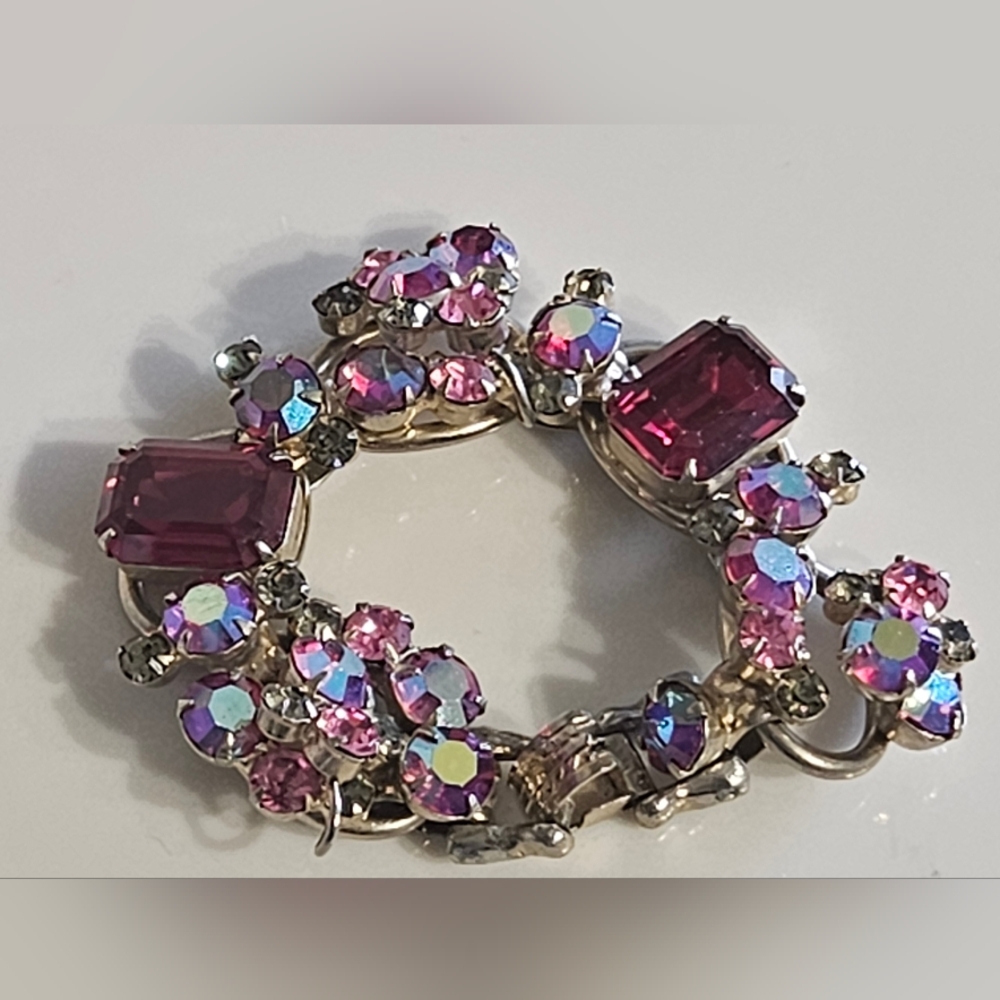 Elegant Silver, Pink & Fuschia Juliana Vintage Bracelet - Picture 5 of 11